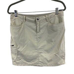 Patagonia Solimar Skirt Womens 8 Beige Khaki Cargo Pockets Stretch Hiking 58686
